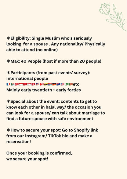 [FEMALE] THE SINGLE MUSLIM MEETUP 0712